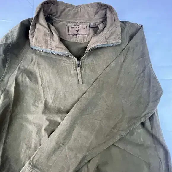 North River Outfitters Men's XL 1/4 Zip Pullover Sweatshirt Cotton Brown - Picture 1 of 9